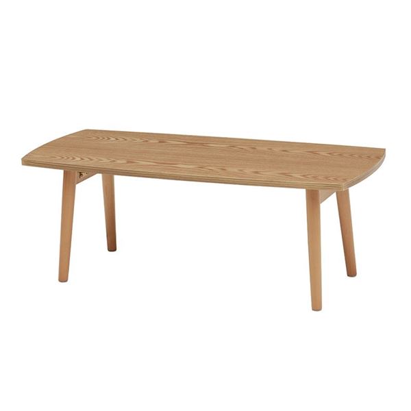 折りたたみテーブル ローテーブル 約幅95×奥行40×高さ32cm ナチュラル スクエア型 木製脚付き リビング ダイニング【代引不可】