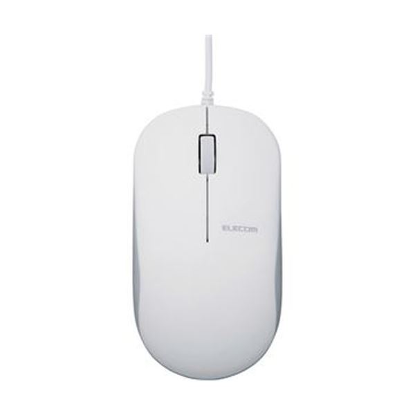 （まとめ）エレコム 有線3ボタンBlueLEDマウス ホワイト M-K7UBWH/RS 1個 送料無料