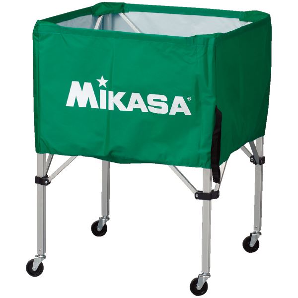 MIKASA（ミカサ）器具 ボールカゴ 箱型・中（フレーム・幕体・キャリーケース3点セット） グリーン 【BCSPS】 送料無料