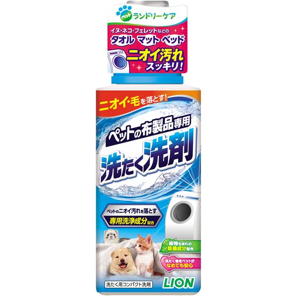 ■サイズ・色違い・関連商品■つめかえ用320g■本体400g[当ページ]■商品内容【ご注意事項】・この商品は下記内容×10セットでお届けします。・犬、猫、フェレットなどに使用したタオル、マット、ベッドなどのペット布製品専用。 ・ペットのニオイ汚れを落とす専用洗浄成分配合。 ・洗うたびに高まる離毛効果。 ・※すべてのニオイ・毛を落とすわけではありません。 ・植物生まれの除菌成分「グレープフルーツ種子抽出エキス」配合。 ・洗たく物をペットがなめても安心。 ・グリーンフローラルのマイルドな香りです。■商品スペック【材質/素材】界面活性剤(50％ポリオキシエチレン脂肪酸メチルエステル、ポリオキシアルキレンアルキルエーテル、直鎖アルキルベンゼンスルホン酸塩)、安定化剤、再付着防止剤【 原産国または製造地】日本【一般分類】3：用品【キャンセル・返品について】商品注文後のキャンセル、返品はお断りさせて頂いております。予めご了承下さい。【特記事項】商品パッケージは予告なく変更される場合があり、登録画像と異なることがございます。■送料・配送についての注意事項●本商品の出荷目安は【1 - 5営業日　※土日・祝除く】となります。●お取り寄せ商品のため、稀にご注文入れ違い等により欠品・遅延となる場合がございます。●本商品は仕入元より配送となるため、沖縄・離島への配送はできません。