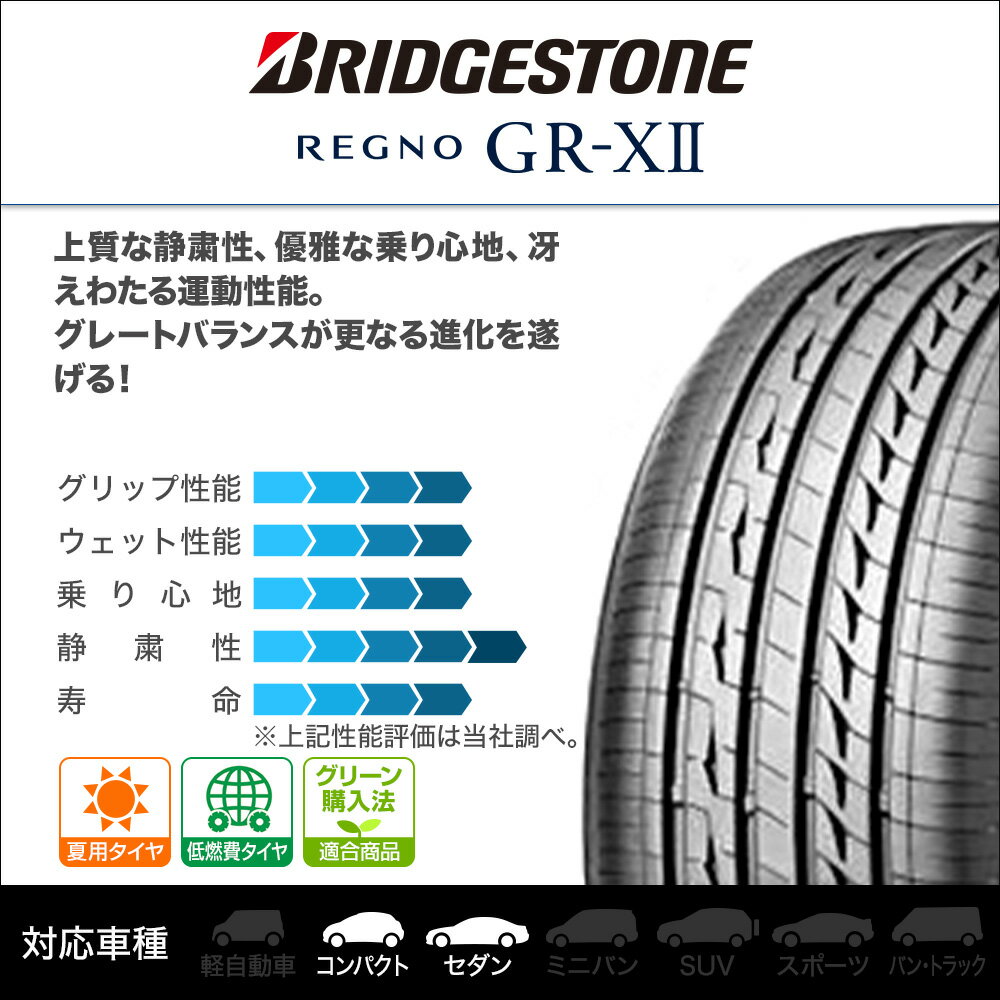 [8/19〜22]割引クーポン配布新品 サマータイヤ ホイール4本セットウェッズ レオニス VTブラックメタリックコート/ミラーカット18インチ 7.0Jブリヂストン REGNO レグノ GR-XII(GR-X2)215/45R18 89W