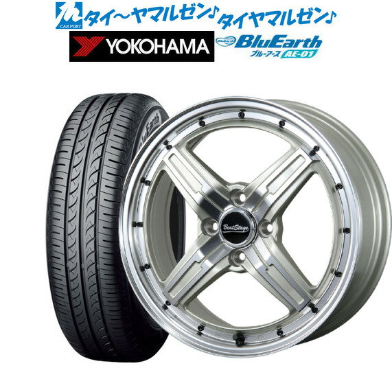 [5/9～15]割引クーポン配布新品 サマータイヤ ホイール4本セットニューレイトン ビートステージ FS-C15インチ 5.0Jヨコハマ BluEarth ブルーアース (AE-01)165/50R15