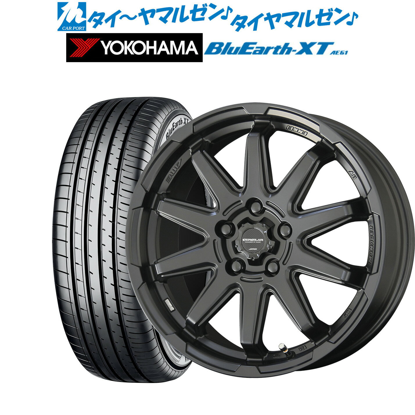 [5/20]割引クーポン配布新品 サマータイヤ ホイール4本セットKYOHO サーキュラー C10S16インチ 6.5Jヨコハマ BluEarth ブルーアース XT (AE61)215/60R16