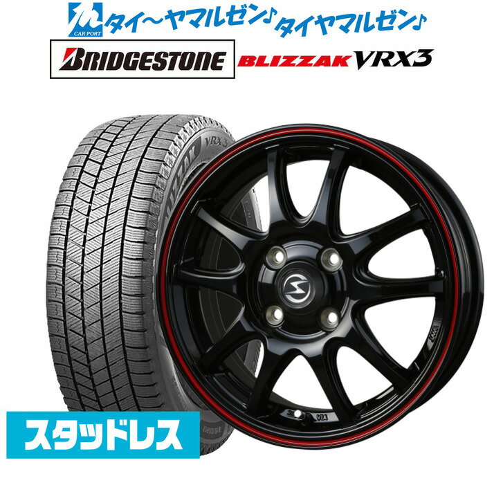 [5/18]ストアポイント3倍!!新品 スタッドレスタイヤ ホイール4本セットBADX エスホールド S-5V15インチ 4.5Jブリヂストン BLIZZAK ブリザック VRX3165/55R15