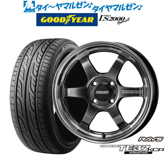 [5/9～15]割引クーポン配布新品 サマータイヤ ホイール4本セットレイズ ボルクレーシング TE37 KCR PROGRESSIVE MODEL15インチ 5.5Jグッドイヤー イーグル LS2000 ハイブリッド2(HB2)165/55R15