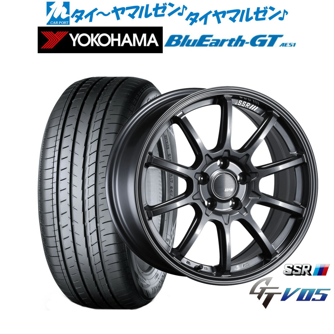 新品 サマータイヤ ホイール4本セットタナベ SSR GT V0518インチ 7.5Jヨコハマ BluEarth ブルーアース GT (AE51) 215/40R18