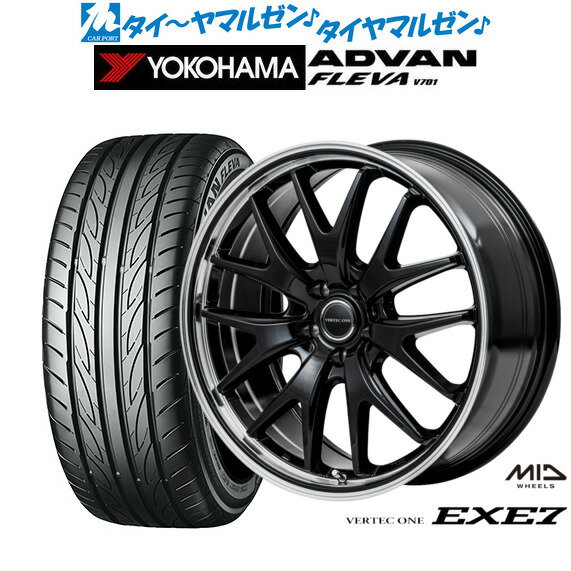 [6/18]最大100%ポイントバック！要エントリー新品 サマータイヤ ホイール4本セットMID ヴァーテック ワン EXE718インチ 8.0Jヨコハマ ADVAN アドバン フレバ V701225/40R18