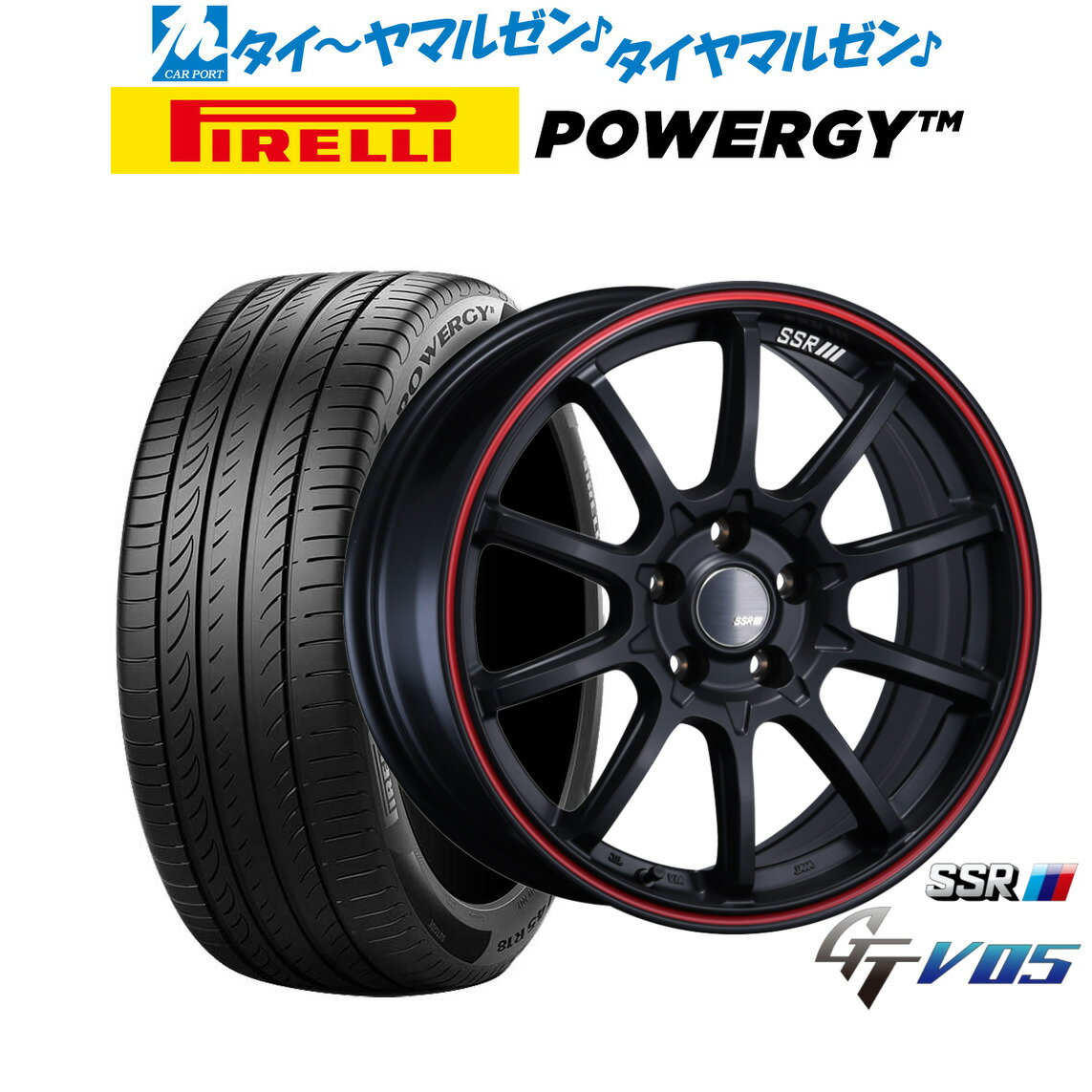 [大感謝祭]割引クーポン配布新品 サマータイヤ ホイール4本セットタナベ SSR GT V0518インチ 7.5Jピレリ POWERGY (パワジー)215/50R18