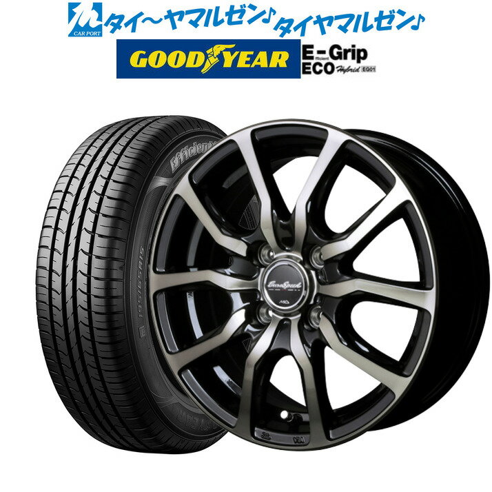 [6/4～10]割引クーポン配布新品 サマータイヤ ホイール4本セットMID ユーロスピード D.C.5215インチ 5.5Jグッドイヤー エフィシエント グリップ エコ EG01175/65R15