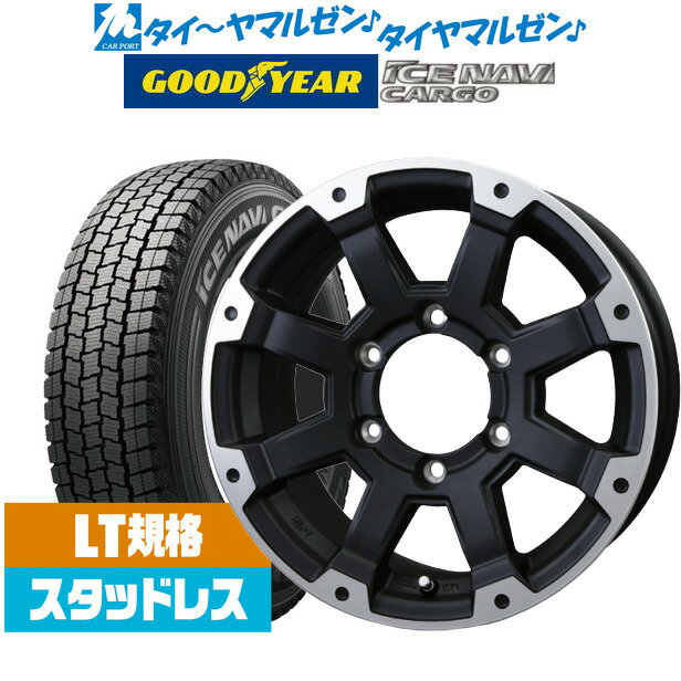 [5/18]ストアポイント3倍!!【2023年製】新品 スタッドレスタイヤ ホイール4本セットBADX ロックケリー ROCK KELLY MX-I(6穴)15インチ 6.0Jグッドイヤー ICE NAVI アイスナビ カーゴ 195/80R15