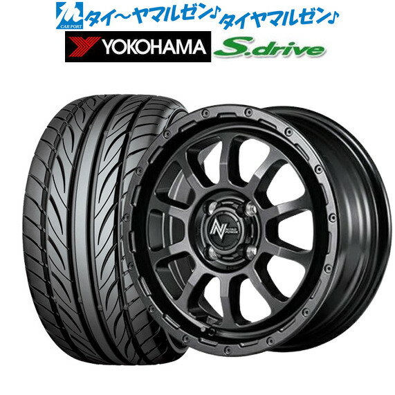 [5/9～15]割引クーポン配布新品 サマータイヤ ホイール4本セットMID ナイトロパワー M10 パーシング KC BARREL BLACK EDITION14インチ 4.5Jヨコハマ DNA S.drive ドライブ (ES03/ES03N)165/55R14