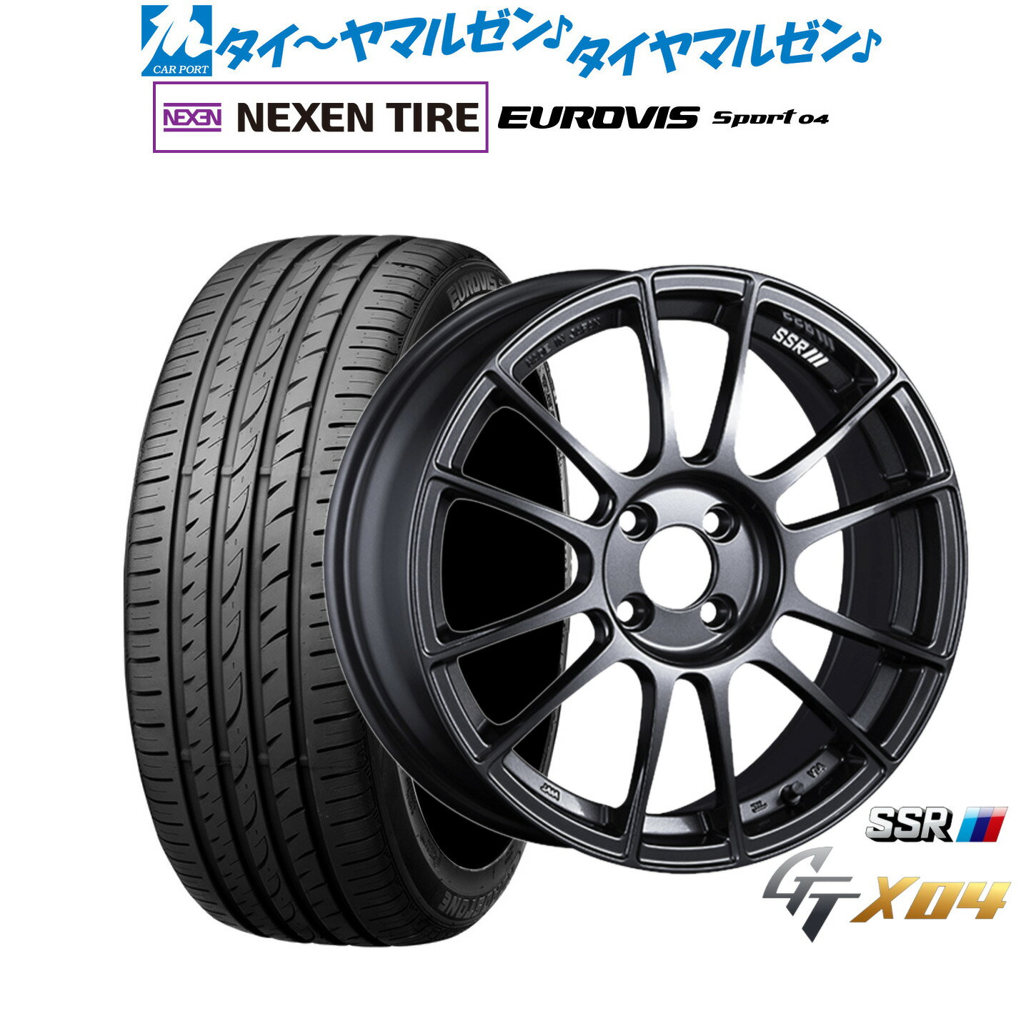 [12/1]ストアポイント5倍！新品 サマータイヤ ホイール4本セットタナベ SSR GT X0416インチ 6.5JNEXEN ネクセン ロードストーン ユーロビズ Sport 04195/45R16