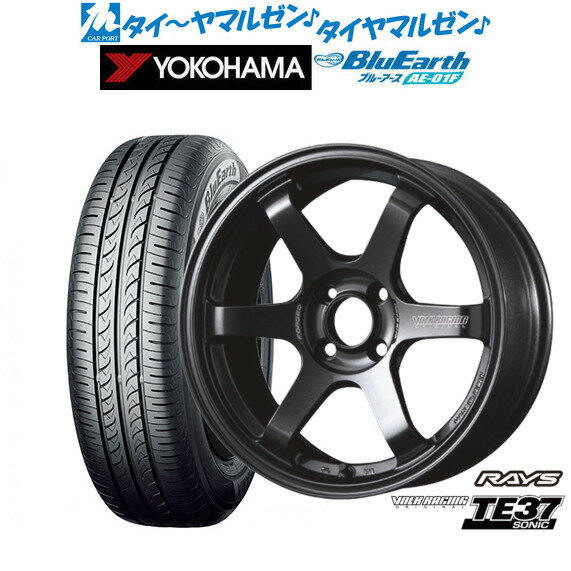 [BF期間]割引クーポン配布新品 サマータイヤ ホイール4本セットレイズ ボルクレーシング TE37 SONIC(ソニック)16インチ 6.5Jヨコハマ BluEarth ブルーアース (AE-01F)195/55R16