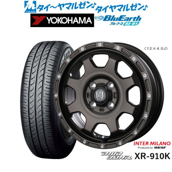 新品 サマータイヤ ホイール4本セットインターミラノ マッドバーン XR-910K14インチ 4.5Jヨコハマ BluEarth ブルーアース (AE-01)165/55R14