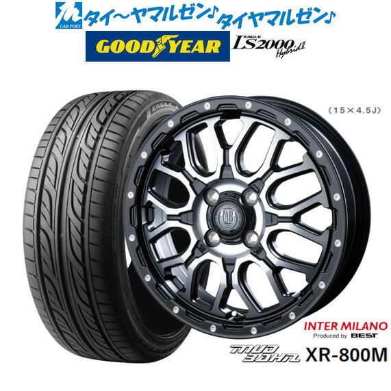 [6/4～10]割引クーポン配布新品 サマータイヤ ホイール4本セットインターミラノ マッドバーン XR-800M14インチ 4.5Jグッドイヤー イーグル LS2000 ハイブリッド2(HB2)155/55R14