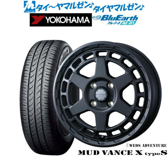 [6/15]割引クーポン配布新品 サマータイヤ ホイール4本セットウェッズ アドベンチャー マッドヴァンス X タイプS14インチ 4.5Jヨコハマ BluEarth ブルーアース (AE-01)165/55R14