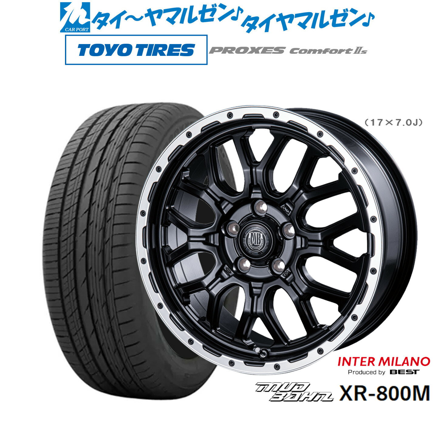 [6/22〜26]割引クーポン配布新品 サマータイヤ ホイール4本セットインターミラノ マッドバーン XR-800M18インチ 7.5Jトーヨータイヤ プロクセス PROXES Comfort 2s (コンフォート 2s)235/60R18