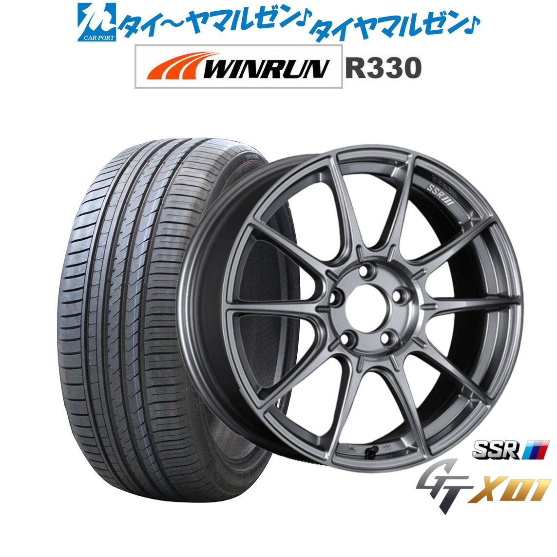 [BF期間]割引クーポン配布新品 サマータイヤ ホイール4本セットタナベ SSR GT X0118インチ 7.5JWINRUN ウインラン R330225/45R18