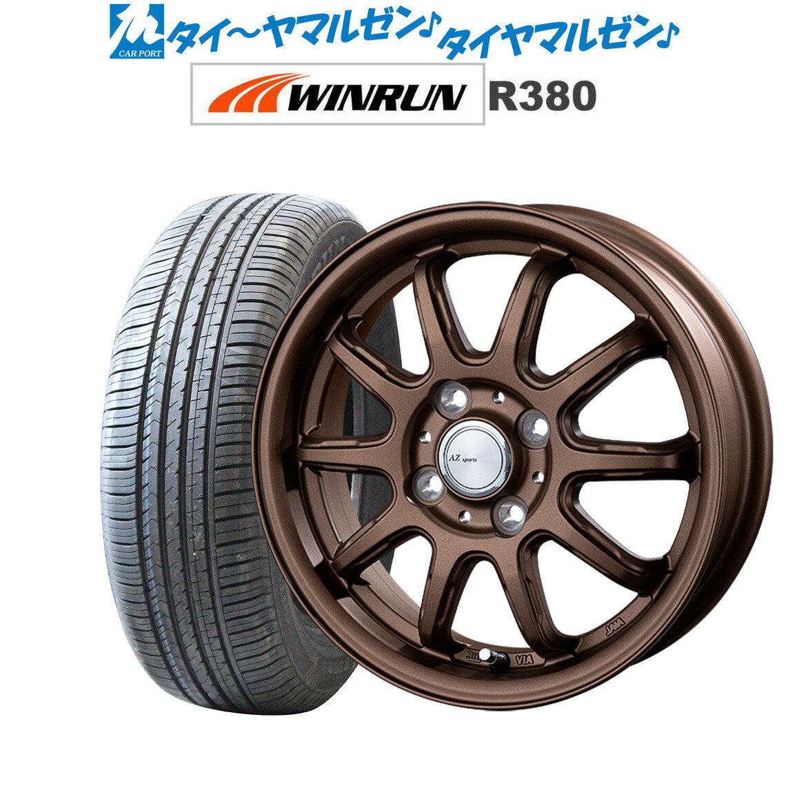 [6/4～10]割引クーポン配布新品 サマータイヤ ホイール4本セットインターミラノ AZ-SPORTS RC-1014インチ 4.5JWINRUN ウインラン R380165/60R14