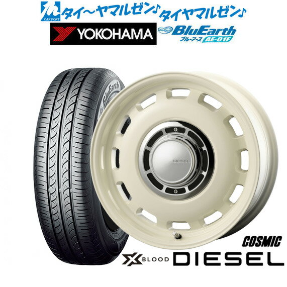 [12/1]ストアポイント5倍！新品 サマータイヤ ホイール4本セットコスミック クロスブラッド ディーゼル15インチ 6.0Jヨコハマ BluEarth ブルーアース (AE-01F)195/65R15