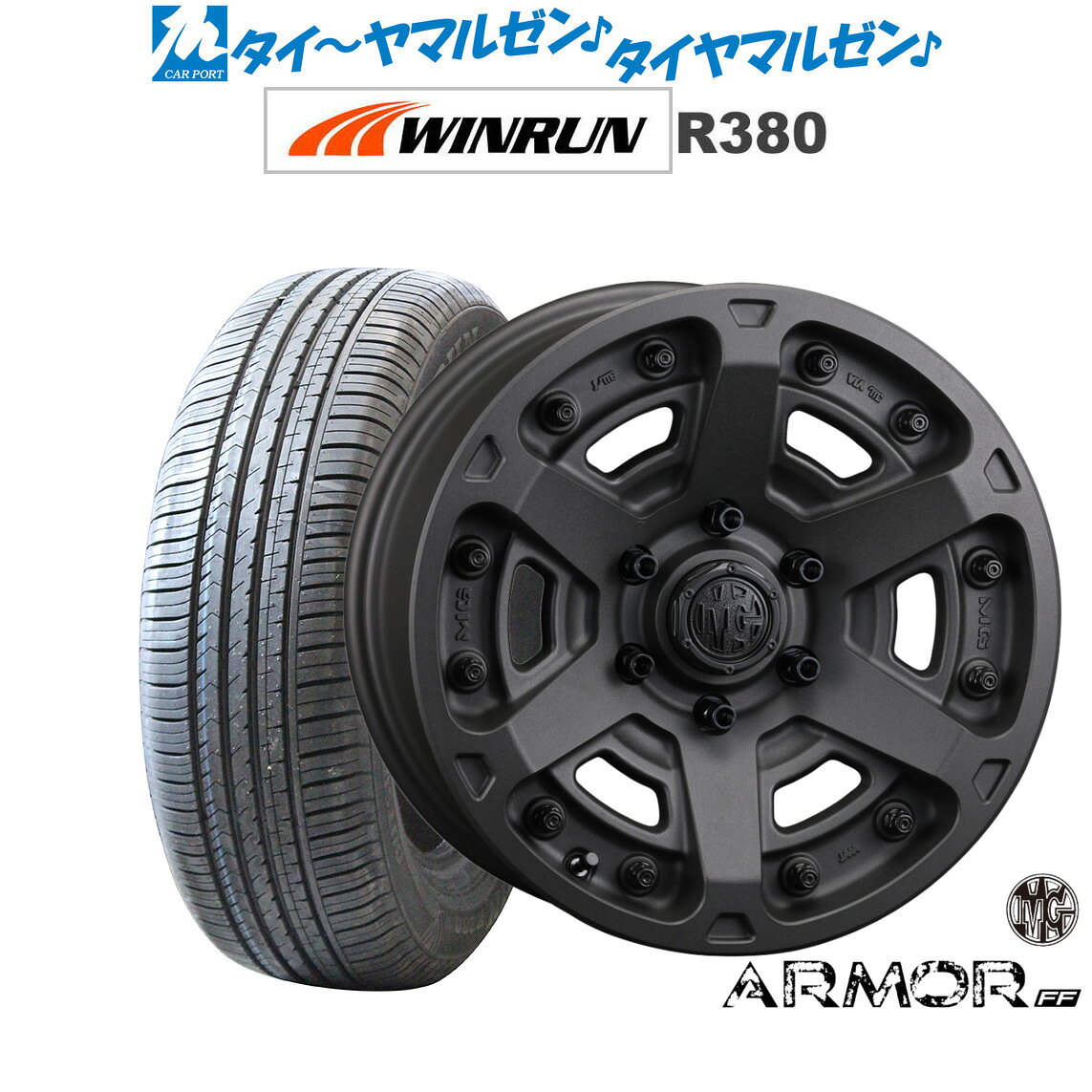 [マラソン期間]割引クーポン配布新品 サマータイヤ ホイール4本セットクリムソン MG アーマー FF17インチ 7.0JWINRUN ウインラン R380215/60R17