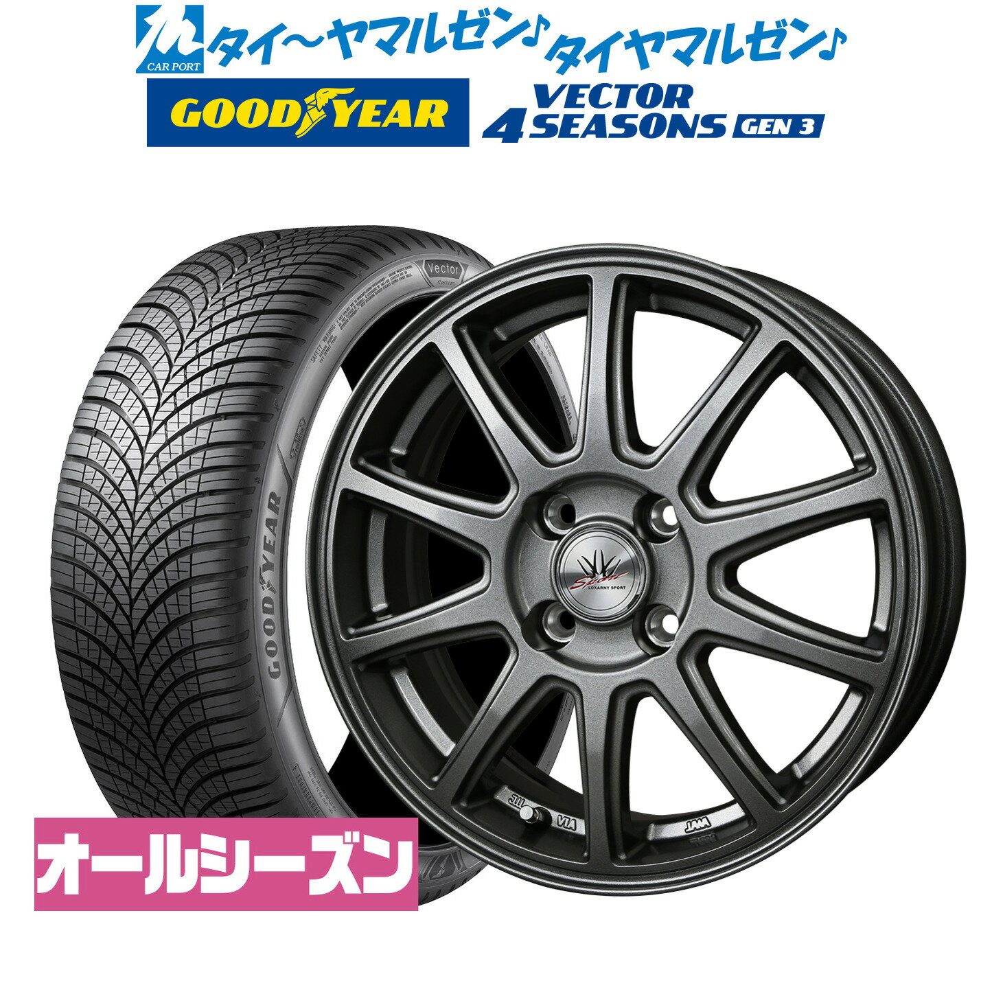  ޡ ۥ4ܥåBADX ˥ݡ SP1015 5.5Jåɥ䡼 VECTOR ٥ 4Seasons GEN-3185/60R15