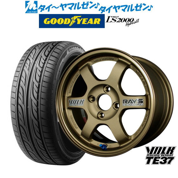 [6/4～10]割引クーポン配布新品 サマータイヤ ホイール4本セットレイズ ボルクレーシング TE37 (国産車)14インチ 5.0Jグッドイヤー イーグル LS2000 ハイブリッド2(HB2)155/55R14