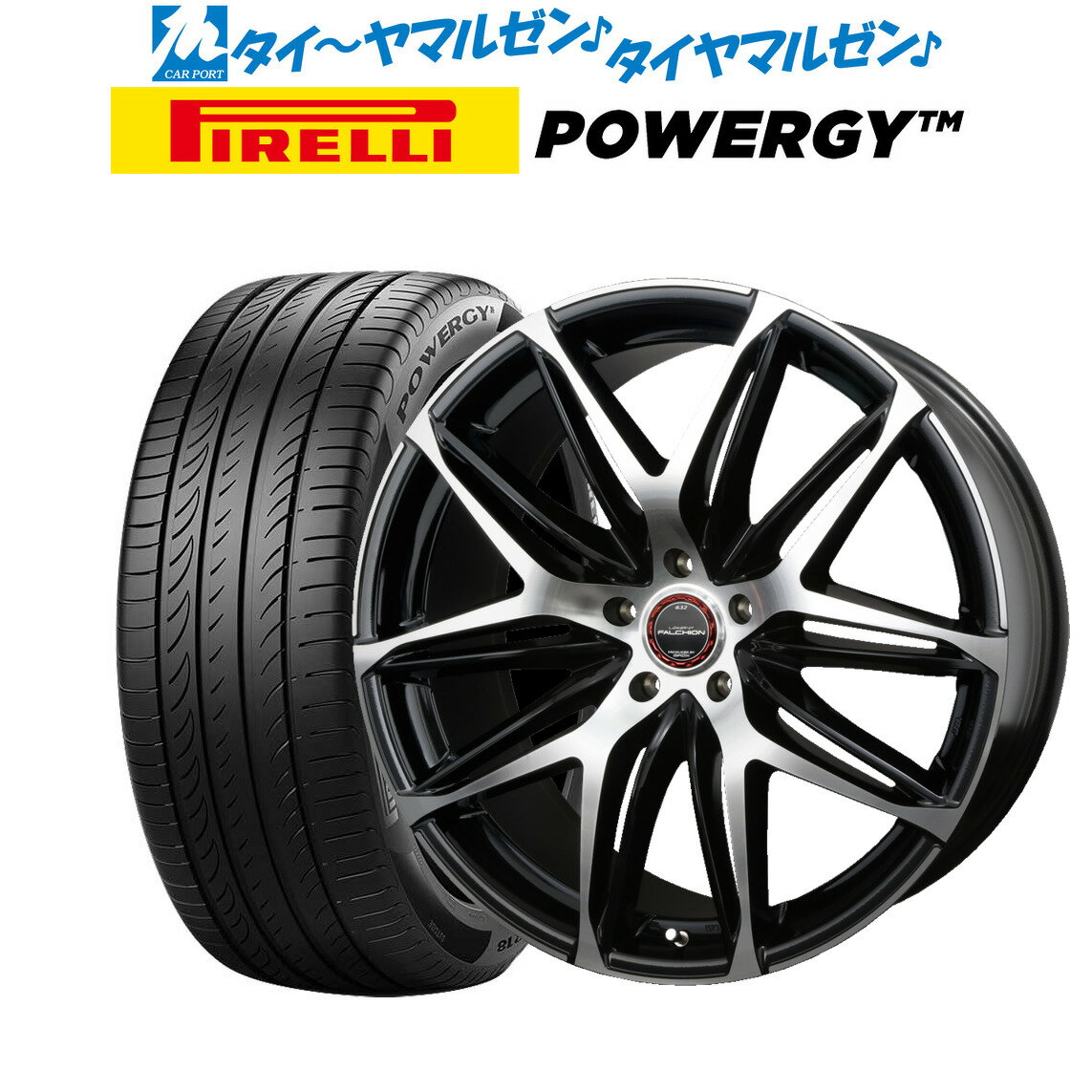 [5/20]割引クーポン配布新品 サマータイヤ ホイール4本セットBADX ロクサーニ ファルシオン19インチ 7.5Jピレリ POWERGY (パワジー)225/45R19