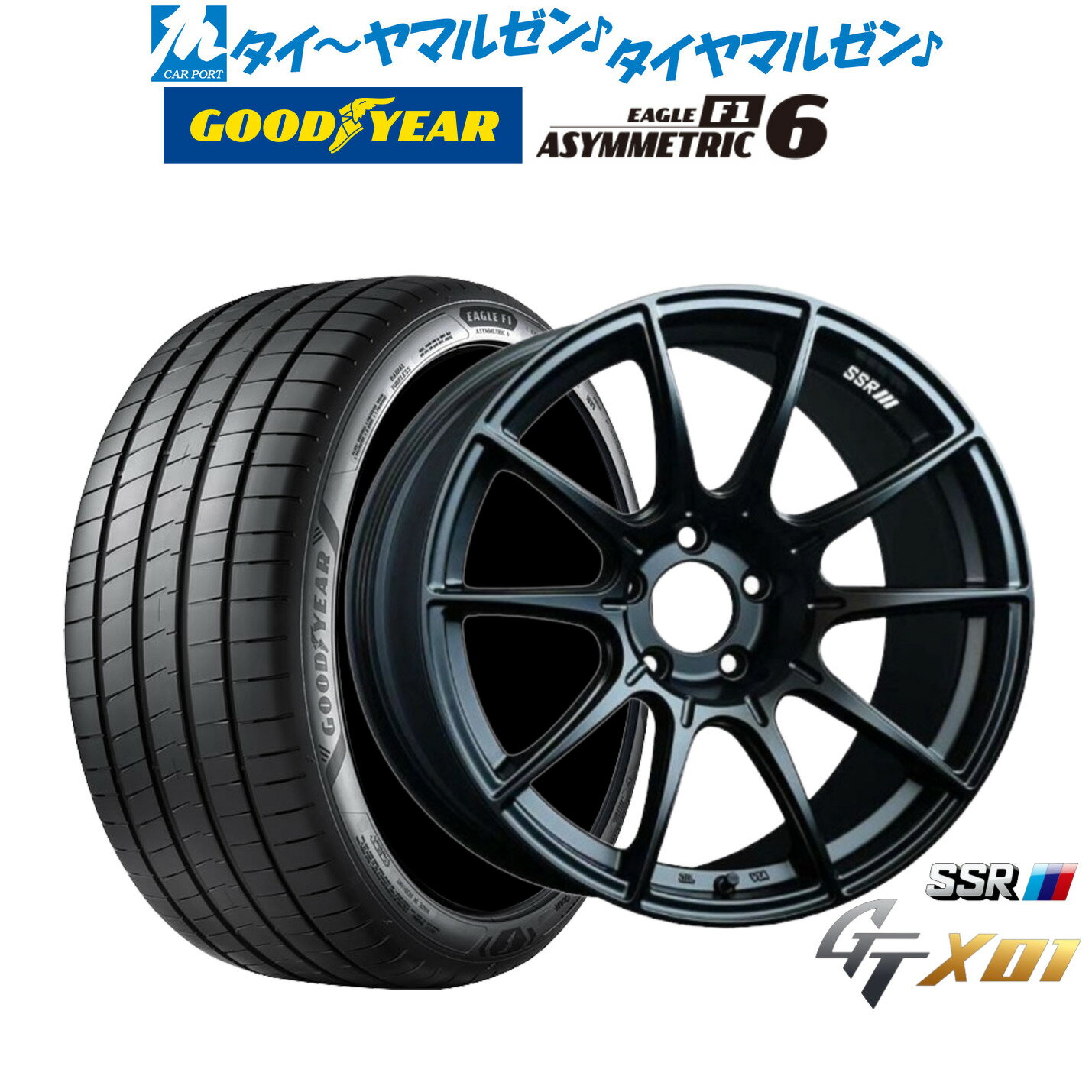 [6/22〜26]割引クーポン配布新品 サマータイヤ ホイール4本セットタナベ SSR GT X0118インチ 7.5Jグッドイヤー イーグル F1 アシメトリック6225/40R18