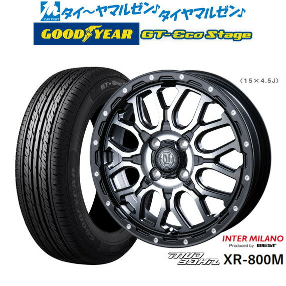 [6/4～10]割引クーポン配布新品 サマータイヤ ホイール4本セットインターミラノ マッドバーン XR-800M15インチ 4.5Jグッドイヤー GT-エコ ステージ165/65R15