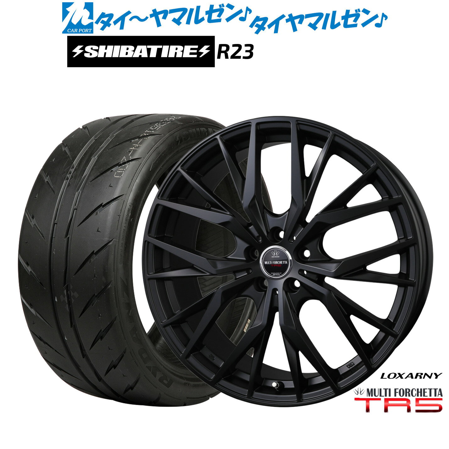 新品 サマータイヤ ホイール4本セットBADX ロクサーニ マルチフォルケッタ TR5 Black Edition18インチ 7.5JSHIBATIRE シバタイヤ 280 (R23)215/40R18