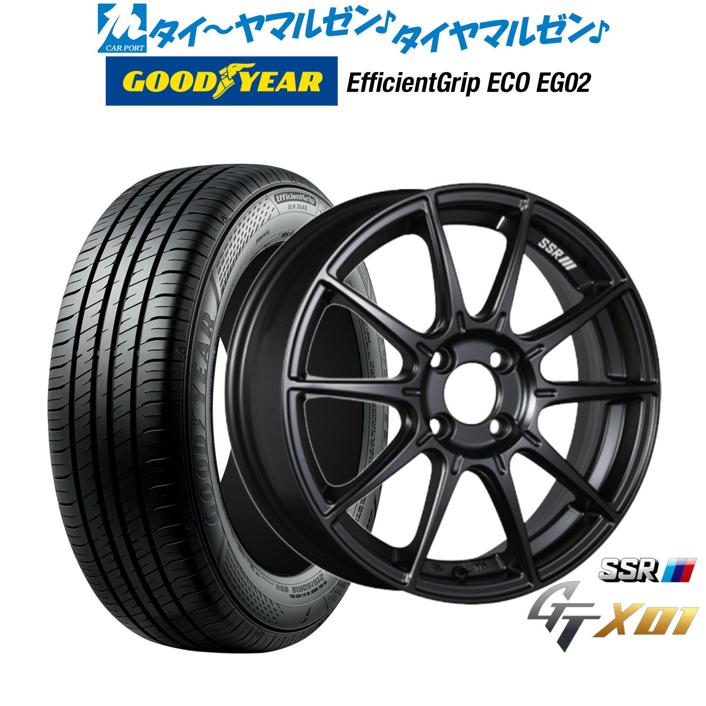 [6/22〜26]割引クーポン配布新品 サマータイヤ ホイール4本セットタナベ SSR GT X0116インチ 6.5Jグッドイヤー エフィシエント グリップ エコ EG02195/50R16
