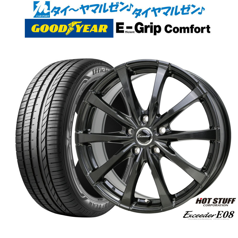新品 サマータイヤ ホイール4本セットホットスタッフ エクシーダー E0818インチ 7.0Jグッドイヤー エフィシエント グリップ コンフォート215/40R18
