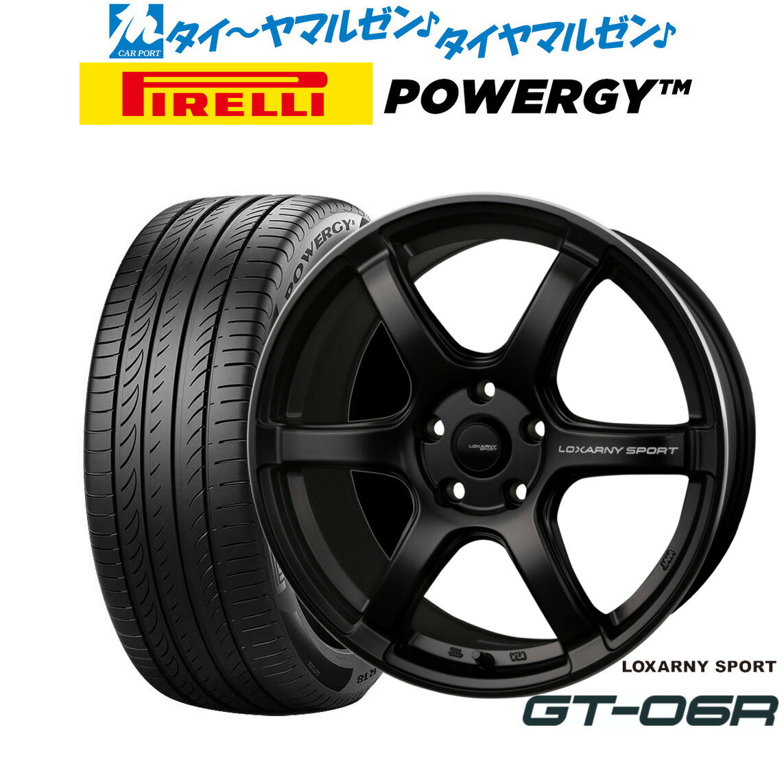新品 サマータイヤ ホイール4本セットBADX ロクサーニスポーツ GT-06R18インチ 8.0Jピレリ POWERGY (パワジー)225/40R18