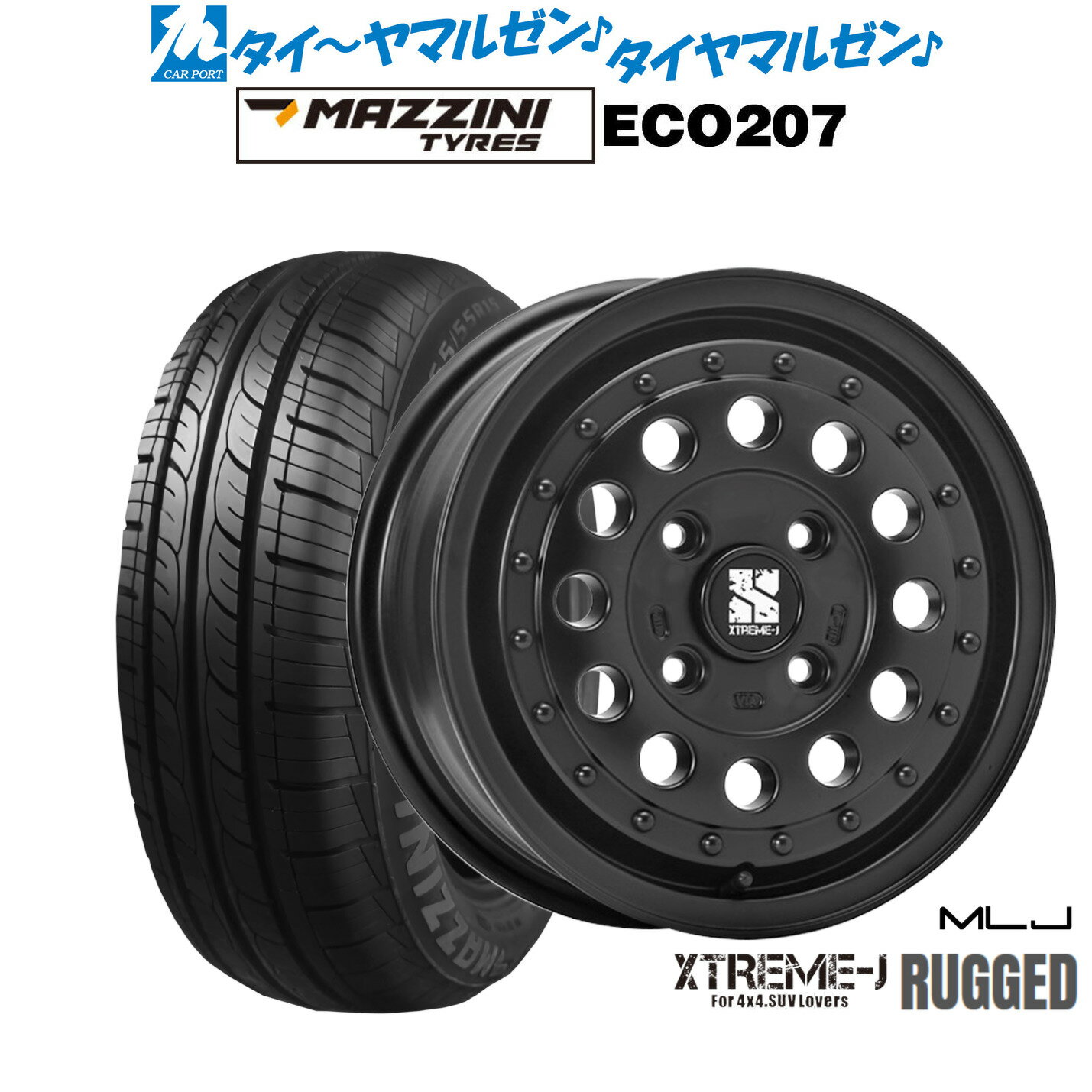 新品 サマータイヤ ホイール4本セットMLJ エクストリーム ラギッド14インチ 5.0JBest Choice MAZZINI(マジーニ) ECO 207155/65R14