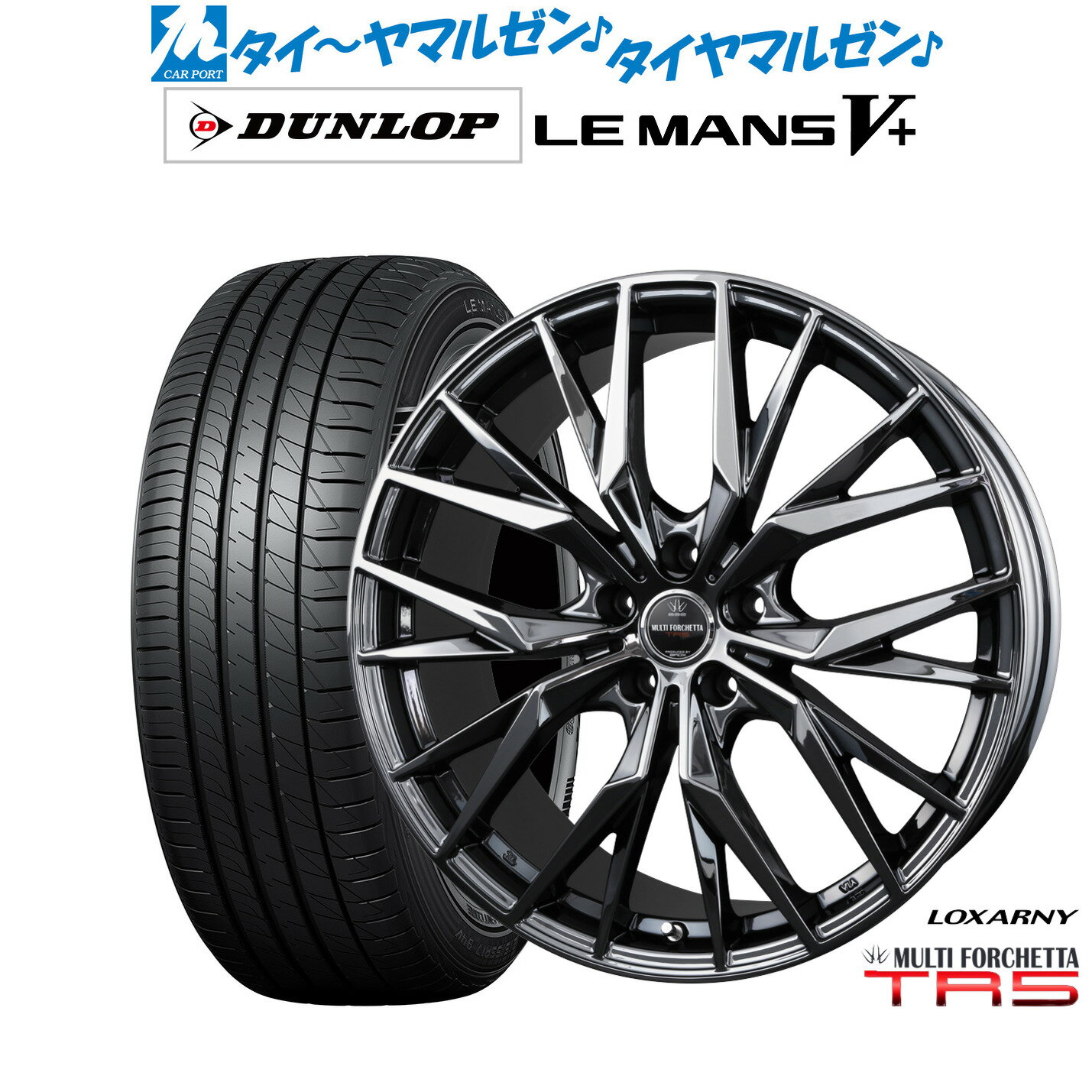 [6月20日]割引クーポン配布新品 サマータイヤ ホイール4本セットBADX ロクサーニ マルチフォルケッタ TR520インチ 8.5Jダンロップ LEMANS ルマン V+ (ファイブプラス)245/35R20