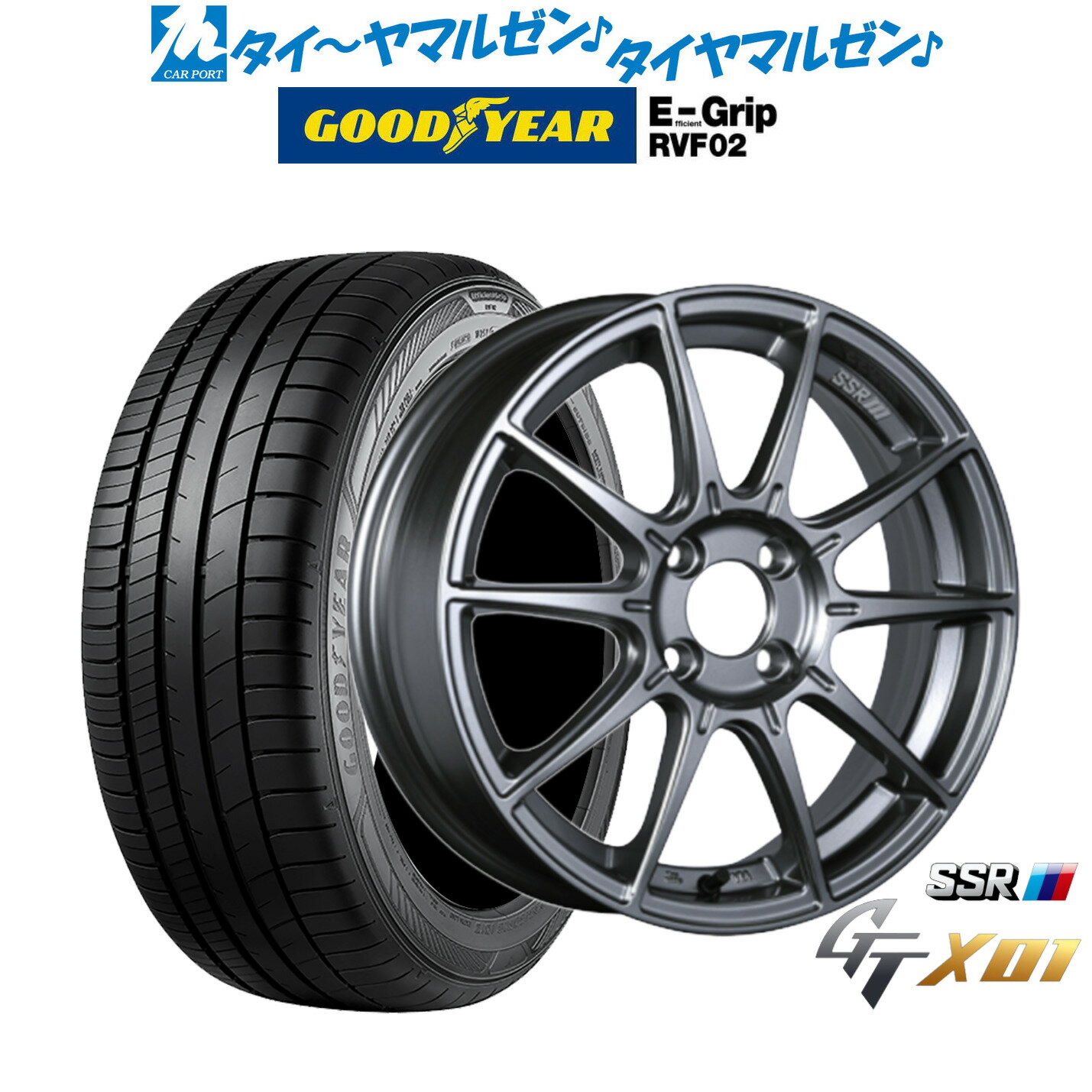 [6/22〜26]割引クーポン配布新品 サマータイヤ ホイール4本セットタナベ SSR GT X0115インチ 5.0Jグッドイヤー エフィシエント グリップ RVF02165/55R15