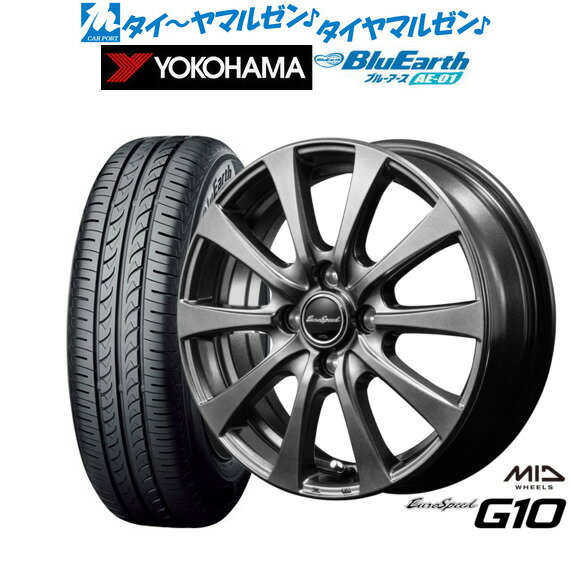 [6/18]最大100%ポイントバック！要エントリー新品 サマータイヤ ホイール4本セットMID ユーロスピード G-1013インチ 4.0Jヨコハマ BluEarth ブルーアース (AE-01)165/65R13