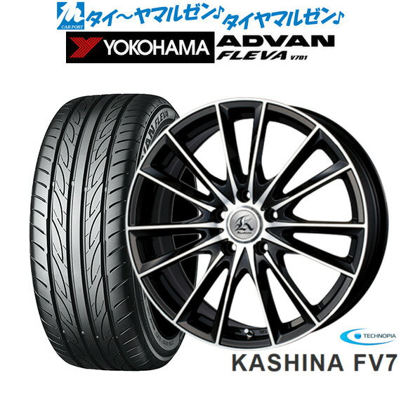 [18日]割引クーポン配布新品 サマータイヤ ホイール4本セットテクノピア カシーナ FV-717インチ 7.0Jヨコハマ ADVAN アドバン フレバ V701215/45R17