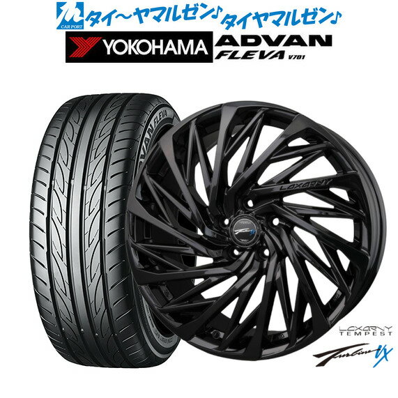 [大感謝祭]割引クーポン配布新品 サマータイヤ ホイール4本セットBADX ロクサーニ テンペストタービンVX Black Edition18インチ 7.5Jヨコハマ ADVAN アドバン フレバ V701235/50R18