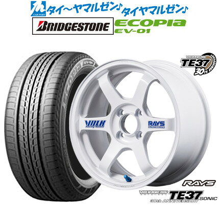 新品 サマータイヤ ホイール4本セットレイズ ボルクレーシング TE37 SONIC(ソニック) 30TH STICKER Ver.15インチ 6.0Jブリヂストン ECOPIA エコピア EV-01185/65R15
