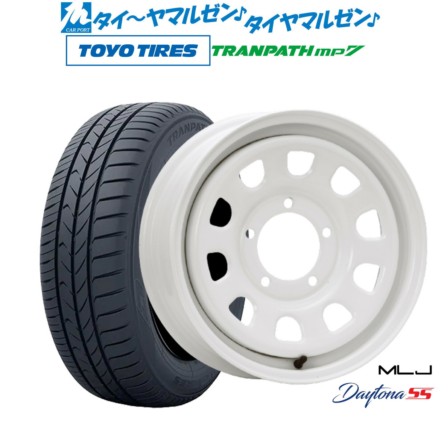新品 サマータイヤ ホイール4本セットMLJ デイトナ SS16インチ 5.5Jトーヨータイヤ トランパス TRANPATH mp7 215/70R16