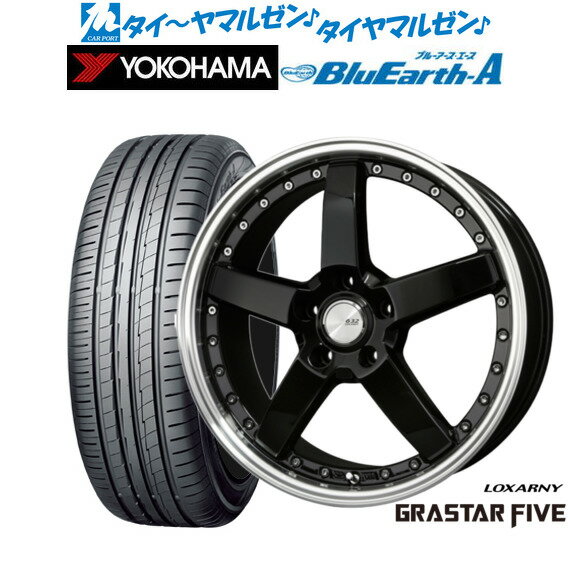 [6/18]最大100%ポイントバック！要エントリー新品 サマータイヤ ホイール4本セットBADX ロクサーニ グラスターファイブ19インチ 7.5Jヨコハマ BluEarth ブルーアース A (AE50)215/35R19