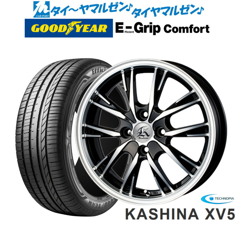 [6/22〜26]割引クーポン配布新品 サマータイヤ ホイール4本セットテクノピア カシーナ XV-515インチ 5.0Jグッドイヤー エフィシエント グリップ コンフォート165/50R15