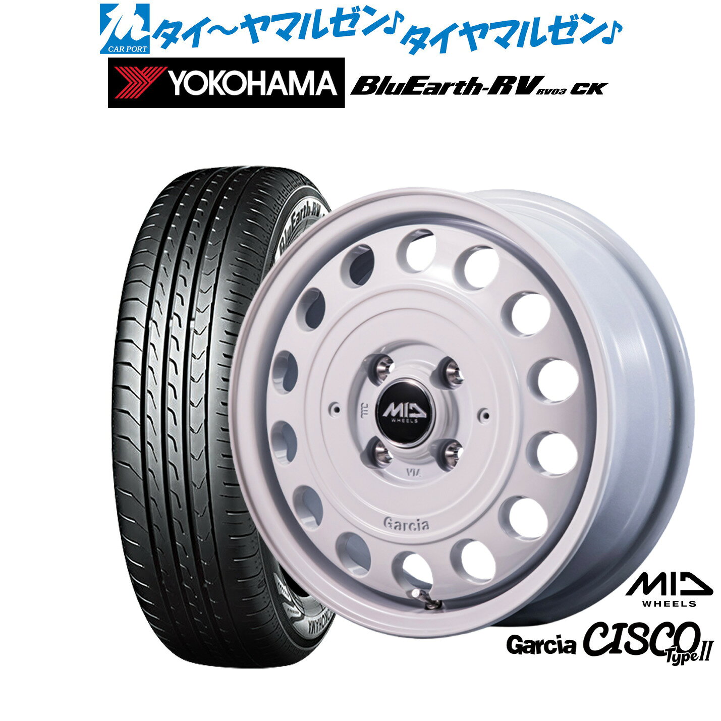 新品 サマータイヤ ホイール4本セットMID ホイールズ ガルシア シスコ Type214インチ 4.5Jヨコハマ BluEarth ブルーアース RV03CK(RV-03CK)155/65R14