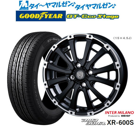 [12/1]ストアポイント5倍！新品 サマータイヤ ホイール4本セットインターミラノ マッドバーン XR-600S15インチ 4.5Jグッドイヤー GT-エコ ステージ165/65R15