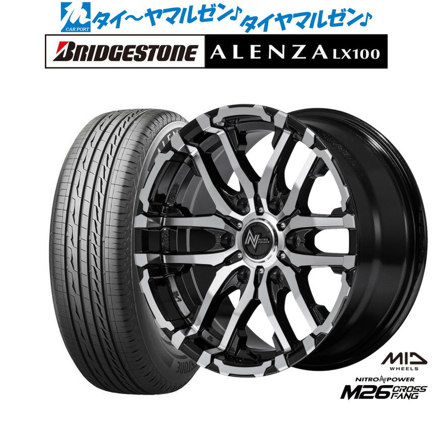 [12/1]ストアポイント5倍！新品 サマータイヤ ホイール4本セットMID ナイトロパワー M26 クロスファング17インチ 6.5Jブリヂストン ALENZA アレンザ LX100215/60R17
