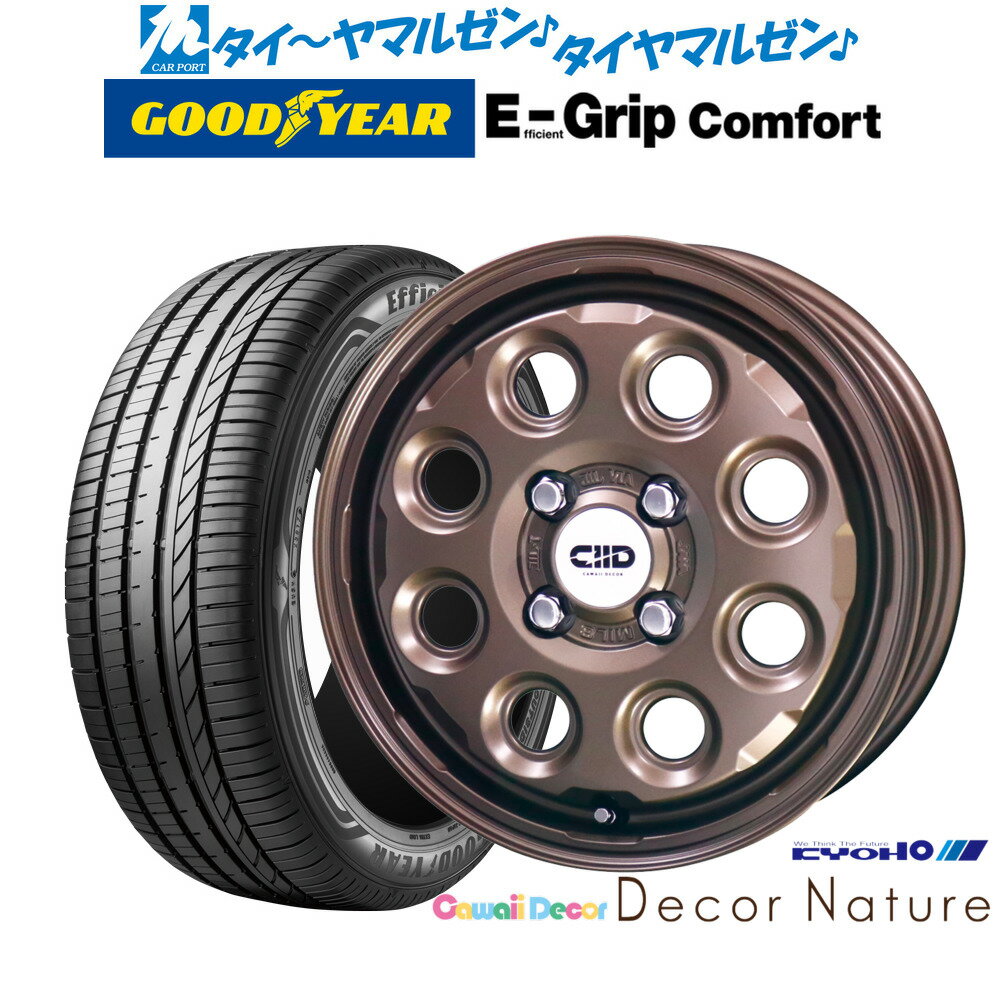 [6/15]割引クーポン配布新品 サマータイヤ ホイール4本セットKYOHO カワイイデコル デコルネイチャー15インチ 4.5Jグッドイヤー エフィシエント グリップ コンフォート165/55R15