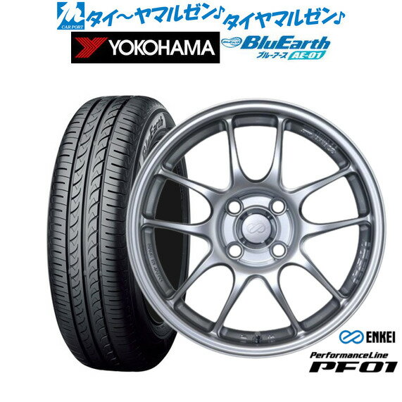 [BF期間]割引クーポン配布新品 サマータイヤ ホイール4本セットエンケイ PF0115インチ 6.5Jヨコハマ BluEarth ブルーアース (AE-01)185/55R15