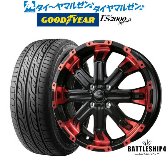 5/9～15 割引クーポン配布新品 サマータイヤ ホイール4本セットBADX ロクサーニ バトルシップ415インチ 5.0Jグッドイヤー イーグル LS2000 ハイブリッド2(HB2)165/50R15